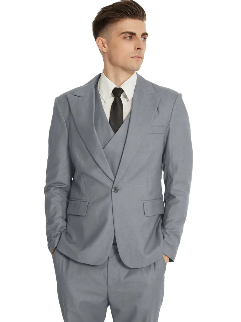 Dreiteiliges Set für Herren: Business-Blazer, Weste und Hose, stilvoll und vielseitig