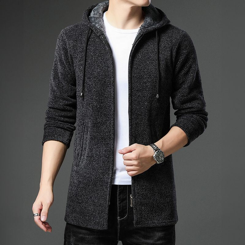 Warme Herren Strickjacke mit Fleecefutter