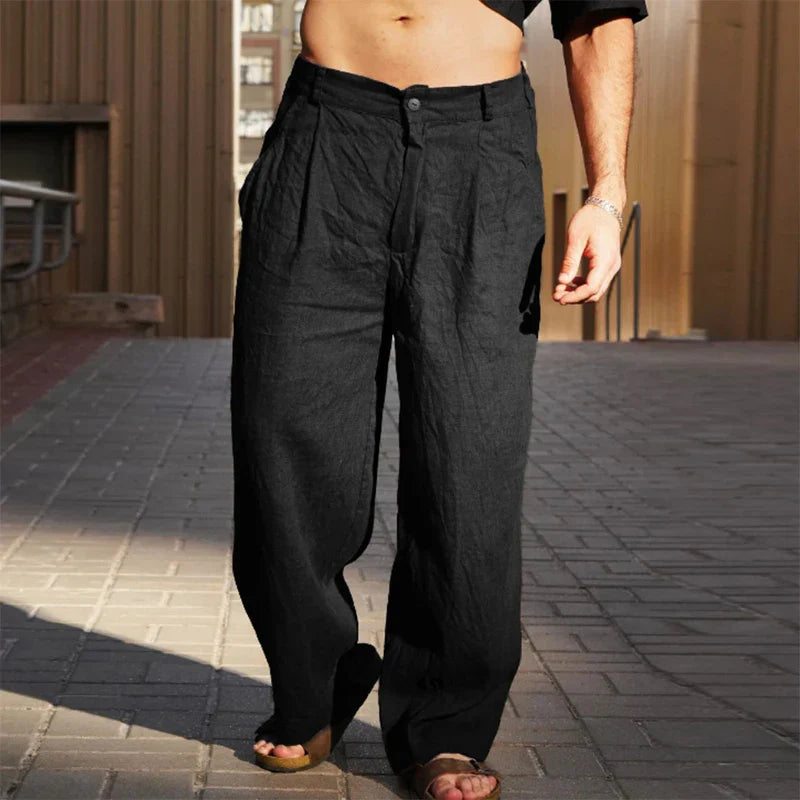 Weite Leichte Herren Leinenhose
