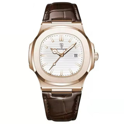 Elegante Herren Armbanduhr Roségold 41mm