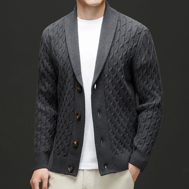 Klassische Herren Strickjacke mit Knopfleiste