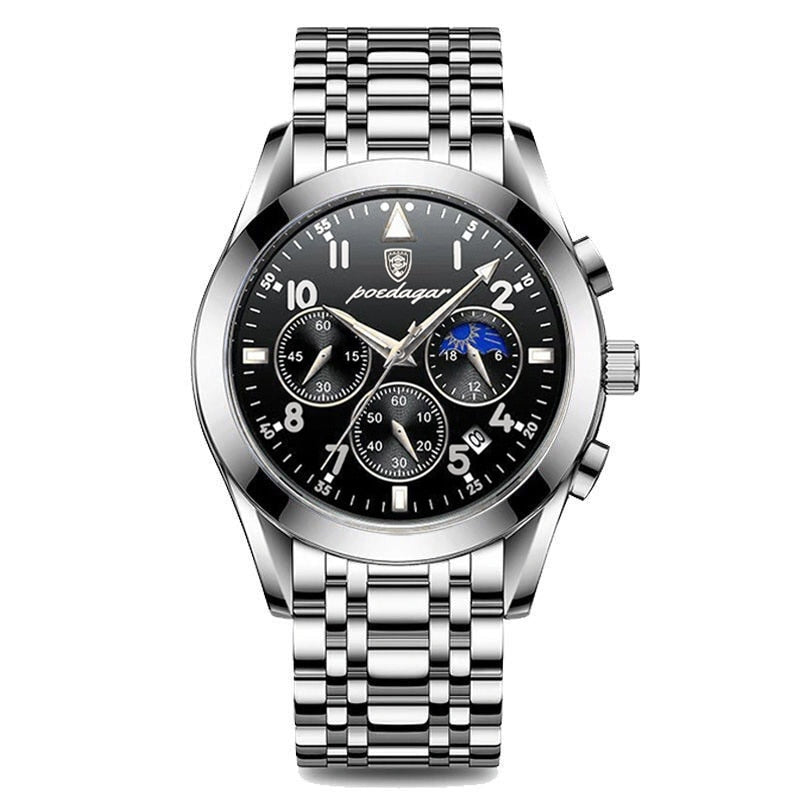 Elegante Herren Edelstahl-Armbanduhr