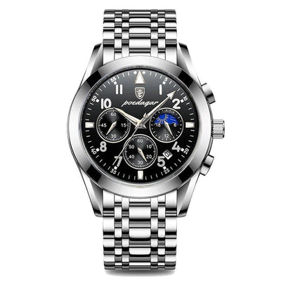 Elegante Herren Edelstahl-Armbanduhr