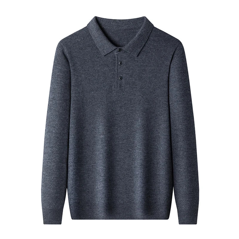 Herren Luxus Cashmere Polo Pullover