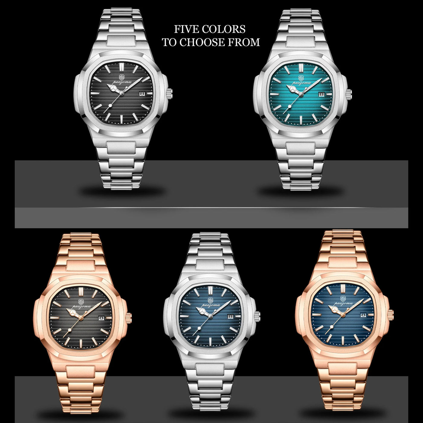Elegante Herren Edelstahl Armbanduhr