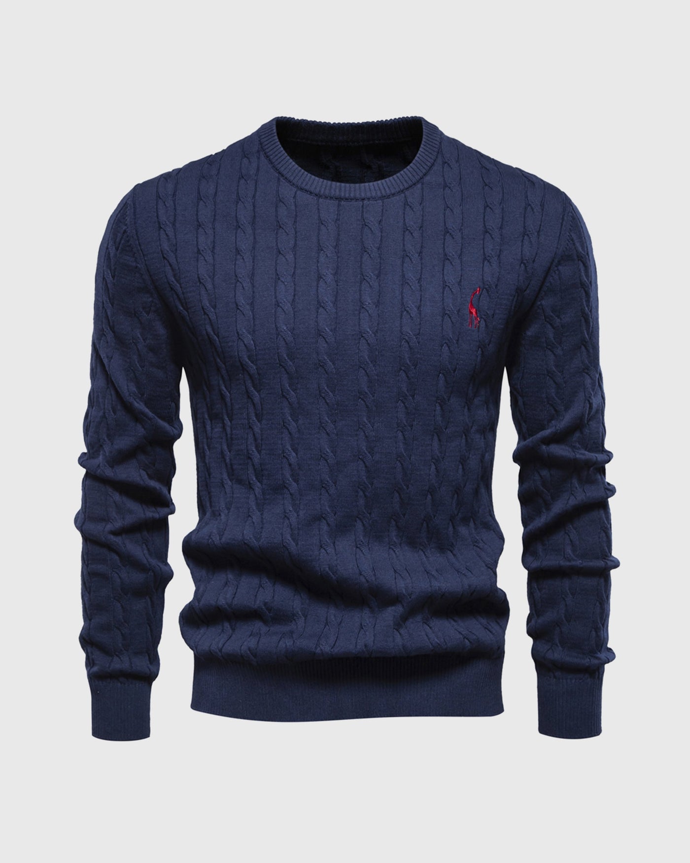 Herren Zopfmuster Strickpullover aus Baumwolle