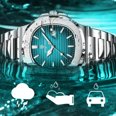 Elegante Herren Edelstahl Armbanduhr