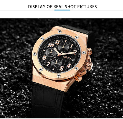 Elegante Herren Chronograph Armbanduhr