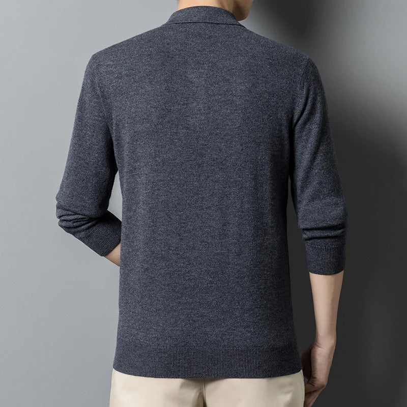 Herren Luxus Cashmere Polo Pullover