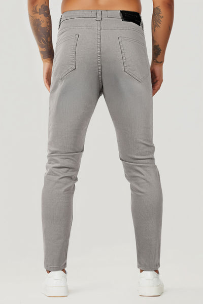 Schmale Hellgraue Herren Jeans