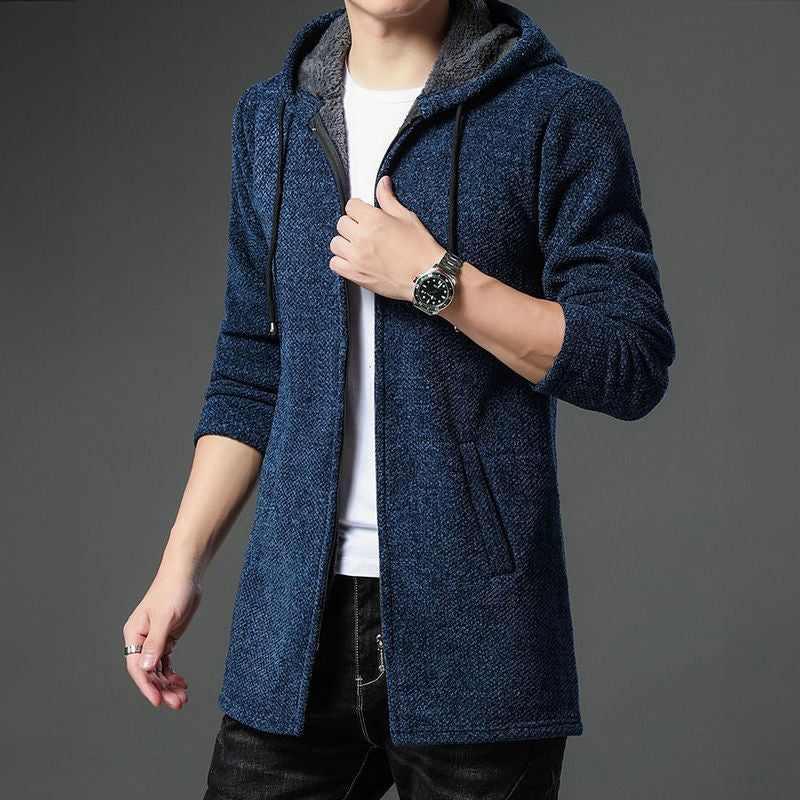 Warme Herren Strickjacke mit Fleecefutter