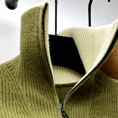 Herren Stehkragen Pullover mit Reißverschluss - Sportlich Elegant