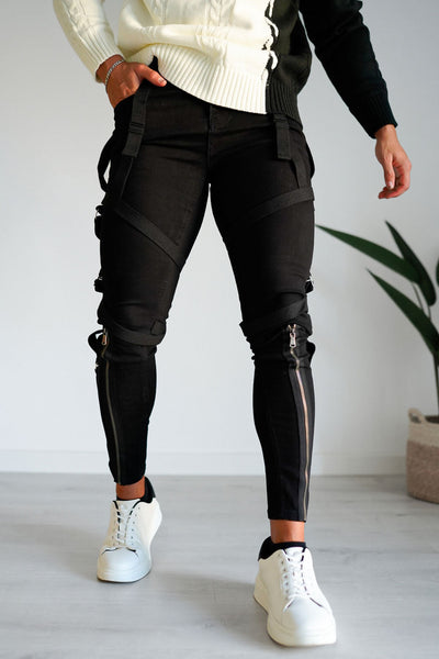 men's zipper skinny jeans