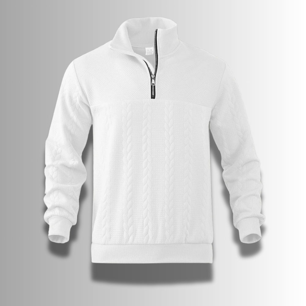 Hochwertiger Herren Quarter-Zip Pullover aus Merinowolle