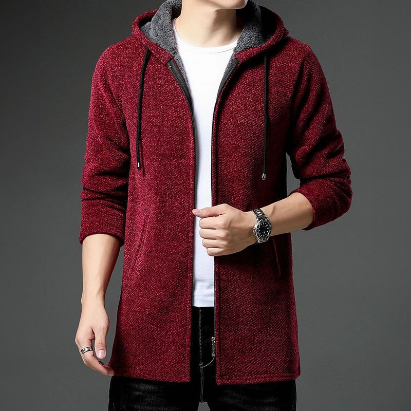 Warme Herren Strickjacke mit Fleecefutter