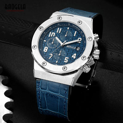 Elegante Herren Chronograph Armbanduhr