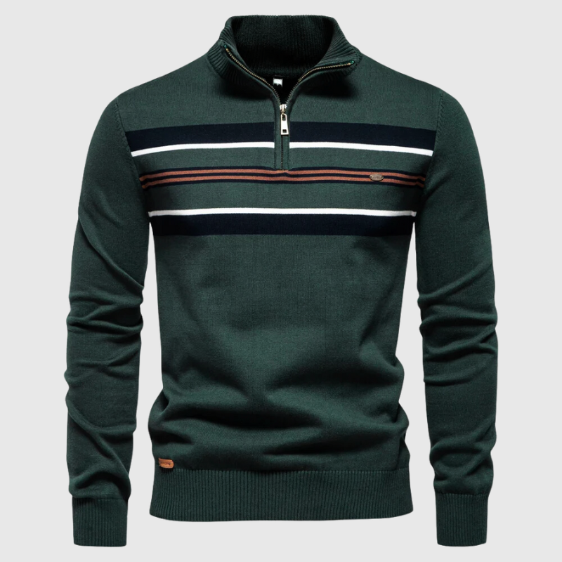 Herren Reißverschluss-Strickpullover Modern Casual