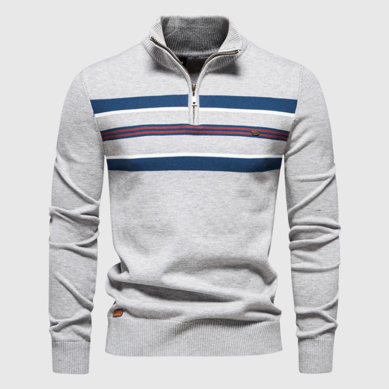 Herren Reißverschluss-Strickpullover Modern Casual