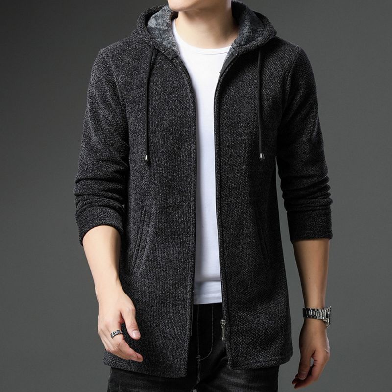 Warme Herren Strickjacke mit Fleecefutter