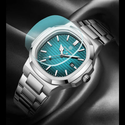 Elegante Herren Edelstahl Armbanduhr