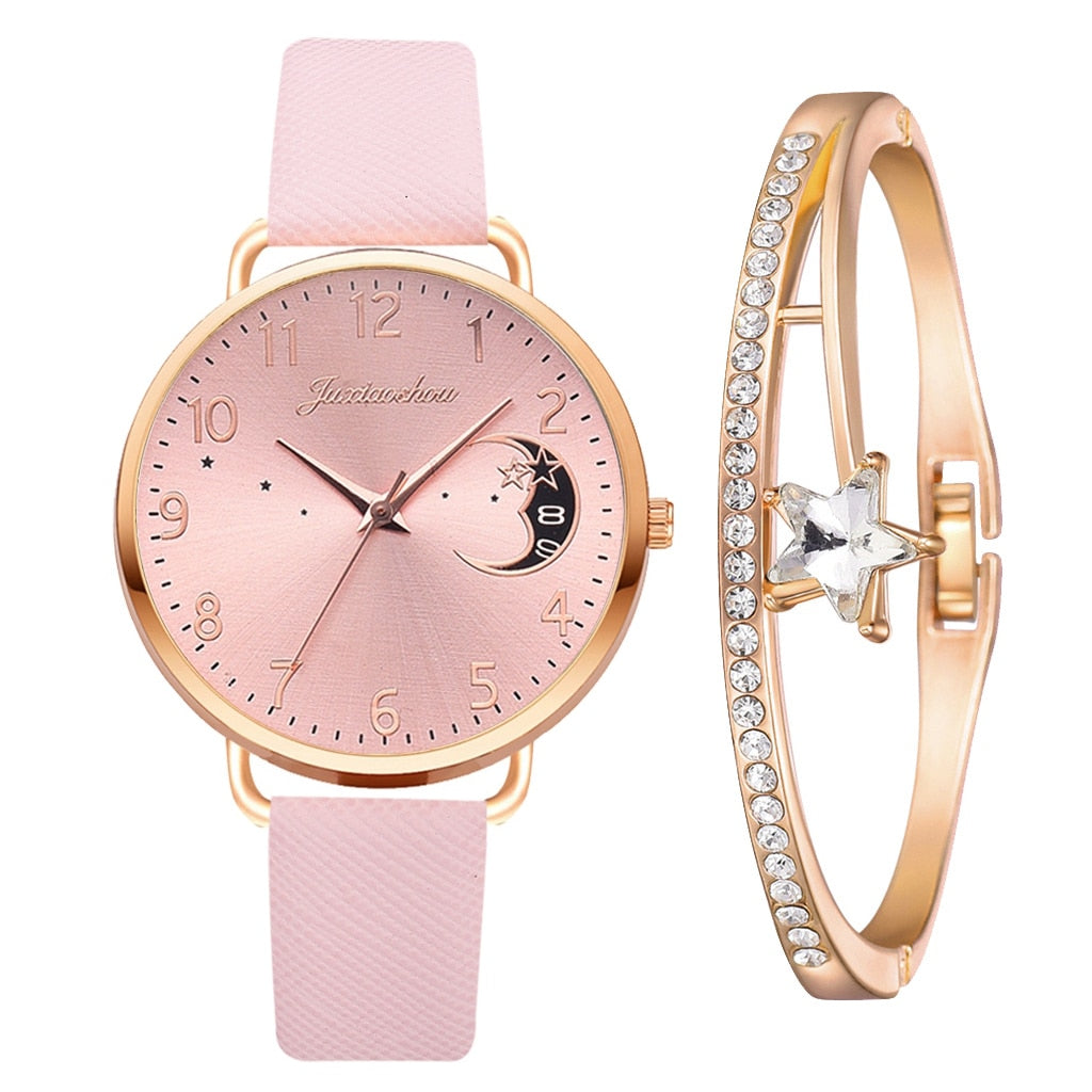 Elegante Damen Armbanduhr Set mit Armbändern