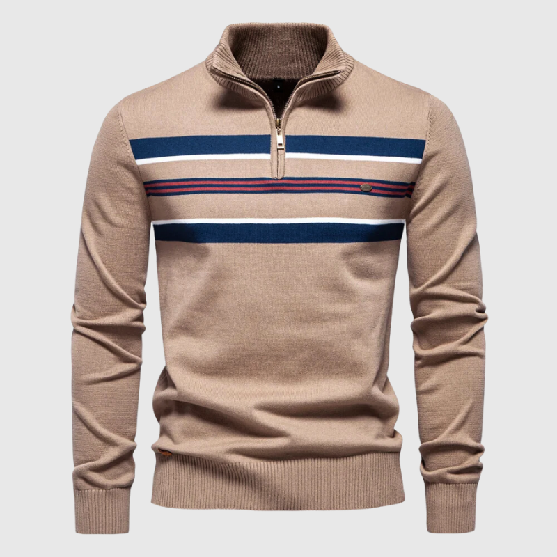 Herren Reißverschluss-Strickpullover Modern Casual