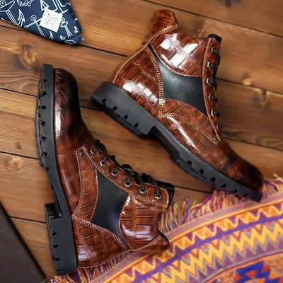 Elegante Herren Krokoleder Stiefel