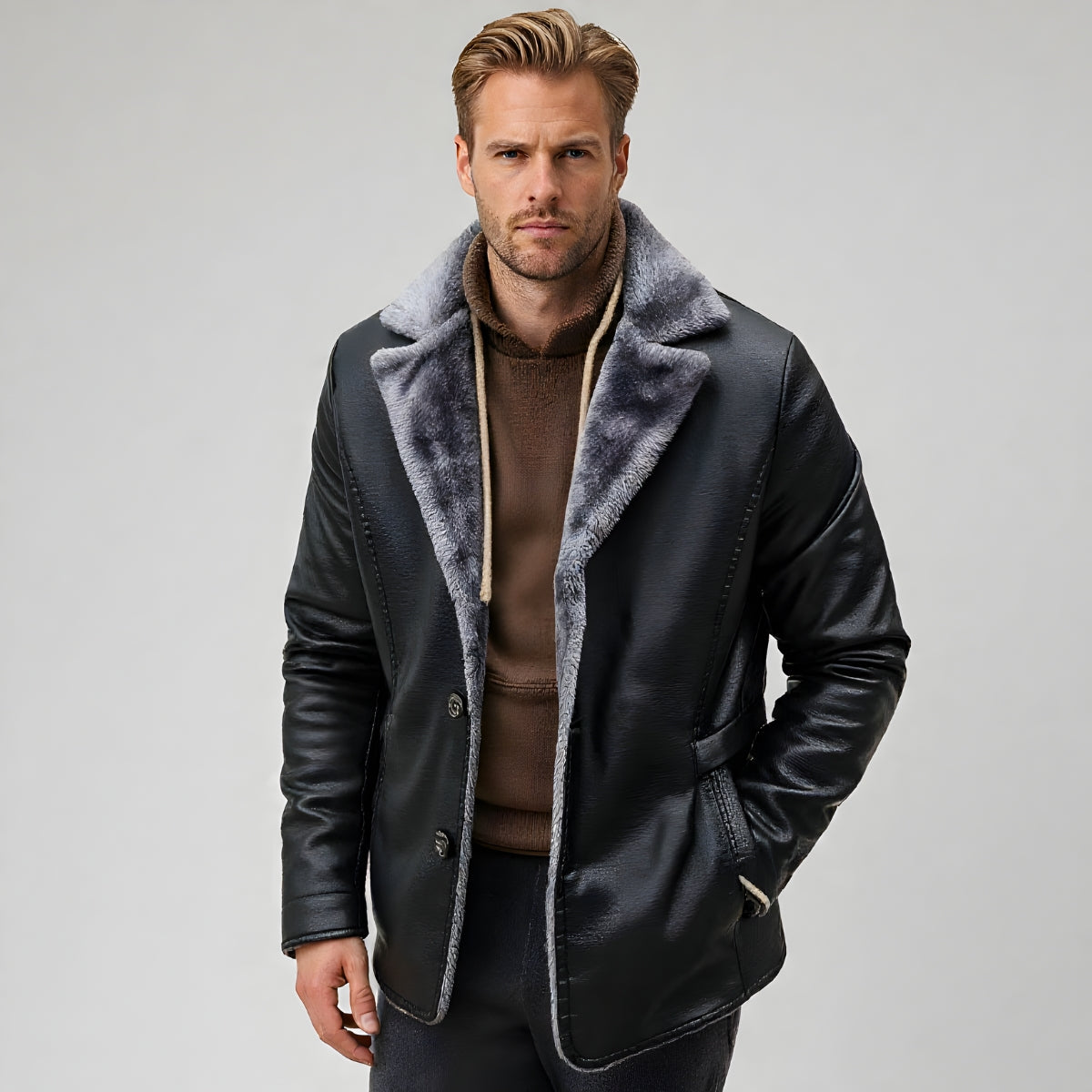 Herren Lederjacke Premium Qualität - Klassischer Schnitt