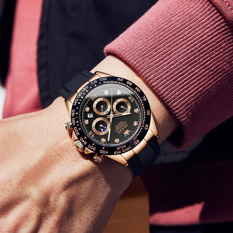 Elegante Herren Armbanduhr Edelstahl