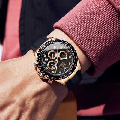 Elegante Herren Armbanduhr Edelstahl