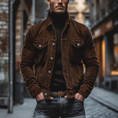 Vintage Cord Herren Einreiher Jacke