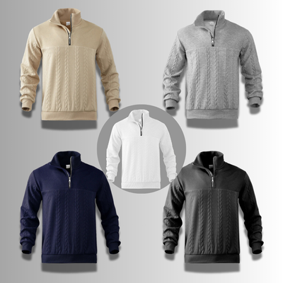 Hochwertiger Herren Quarter-Zip Pullover aus Merinowolle