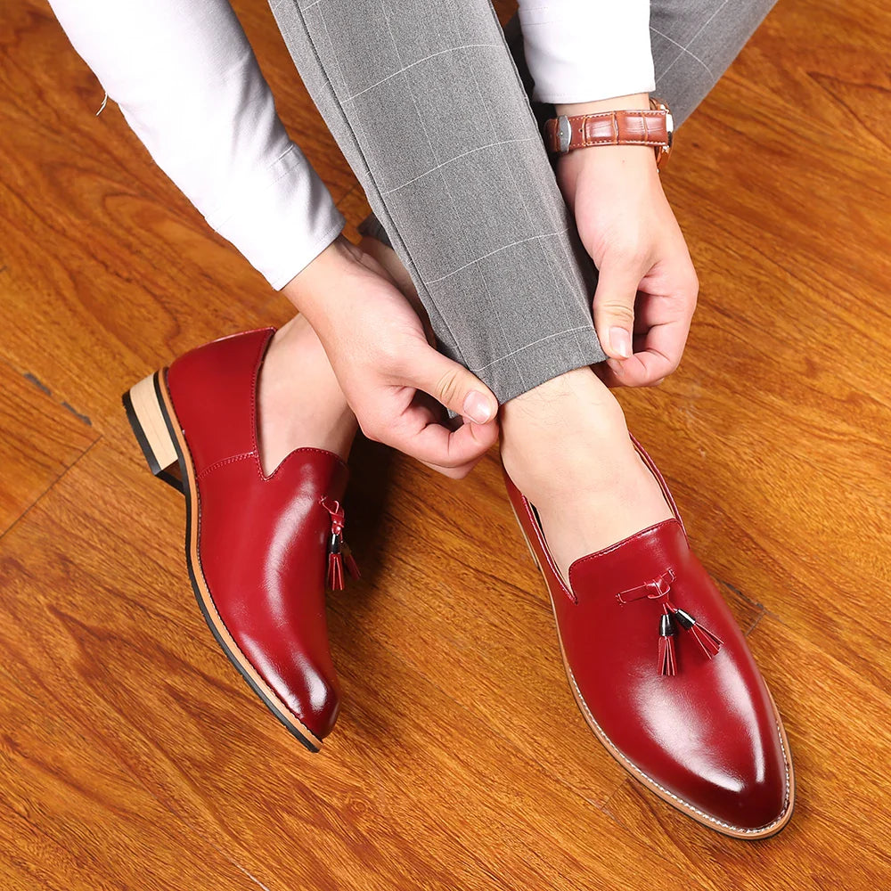 Elegante Herren Leder Loafer