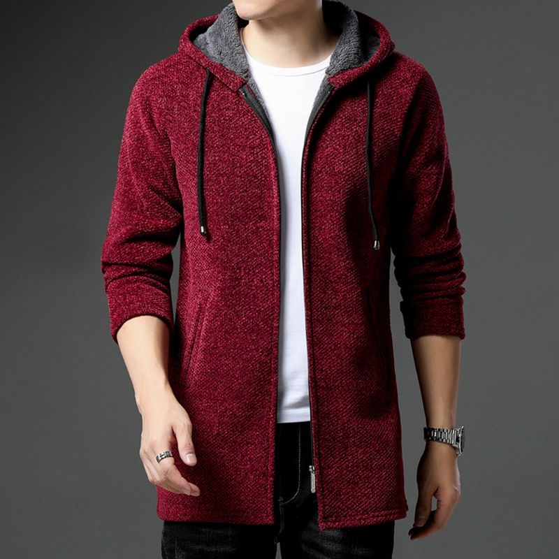 Warme Herren Strickjacke mit Fleecefutter