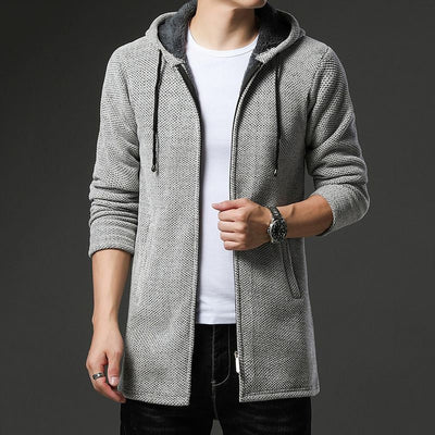 Warme Herren Strickjacke mit Fleecefutter