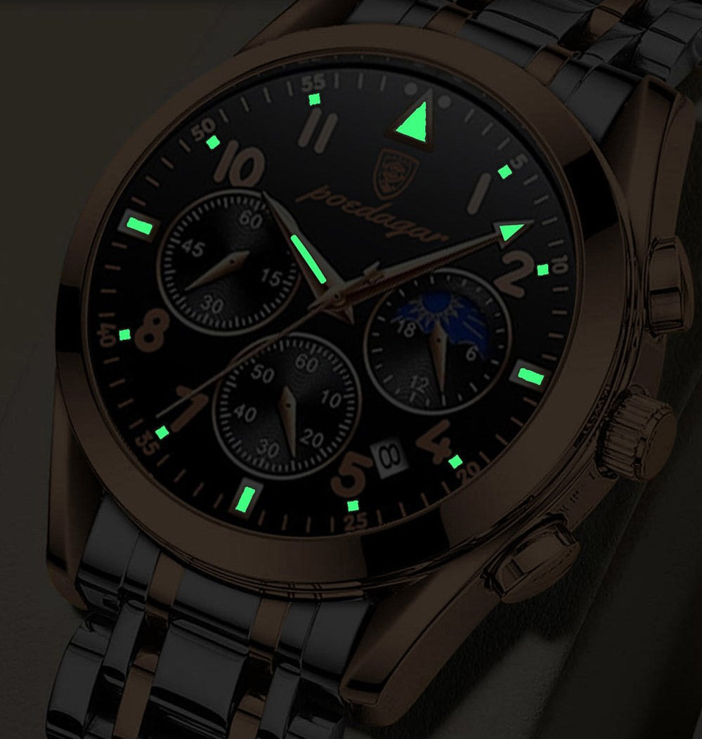 Elegante Herren Edelstahl-Armbanduhr