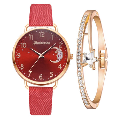 Elegante Damen Armbanduhr Set mit Armbändern