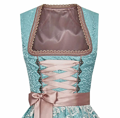 Türkis-rosé Tracht Damen mit Schürze und Bluze