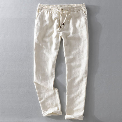 Elastische Leinen Herren Hose