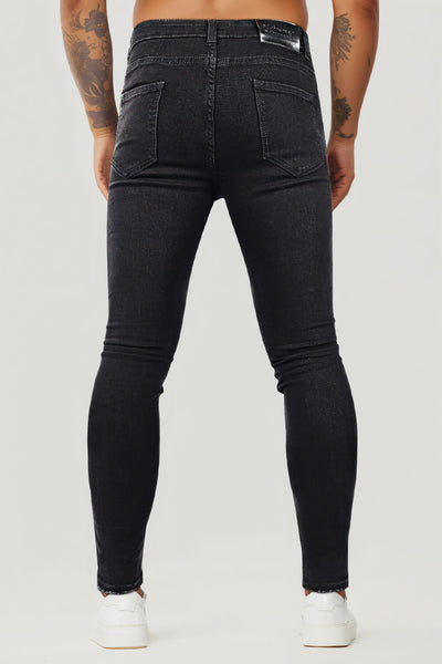 Zerrissene Schwarze Skinny Jeans Herren