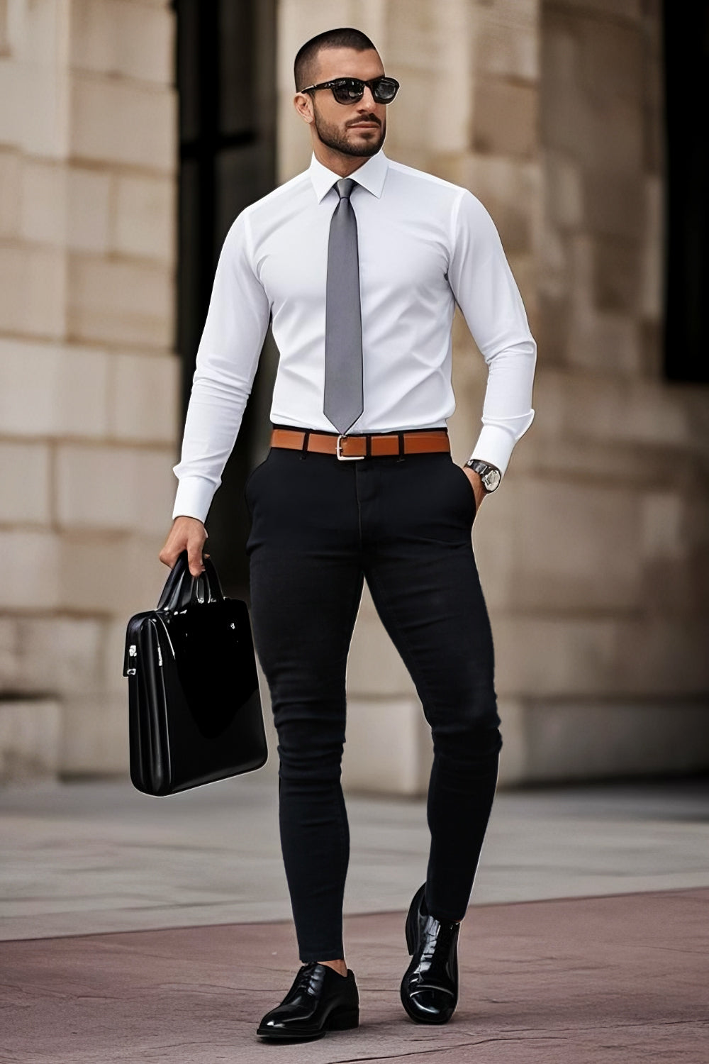 Schmale Herren Jeans - Schwarz