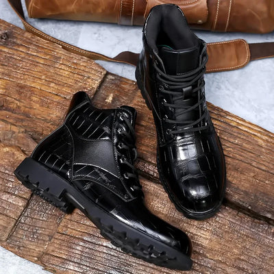Elegante Herren Krokoleder Stiefel