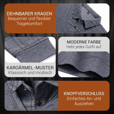 Modernes Herren Langarmshirt mit Lagen-Look und Rundhalsausschnitt