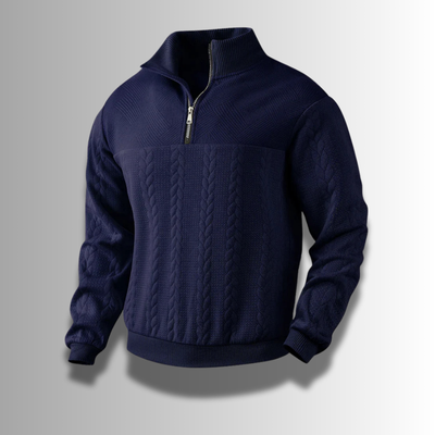 Hochwertiger Herren Quarter-Zip Pullover aus Merinowolle