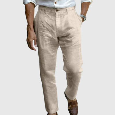 Lässige Herren Leinenhose Weites Bein
