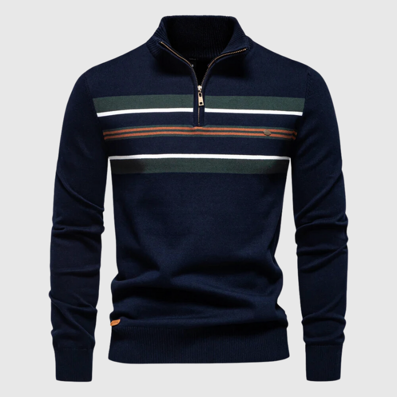 Herren Reißverschluss-Strickpullover Modern Casual