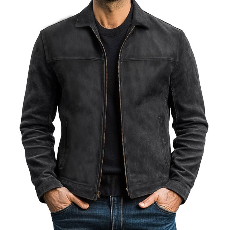 Herren Leder Reißverschluss Jacke - Klassisch & Robust