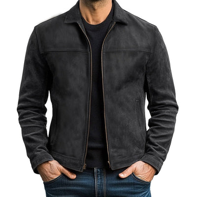 Herren Leder Reißverschluss Jacke - Klassisch & Robust