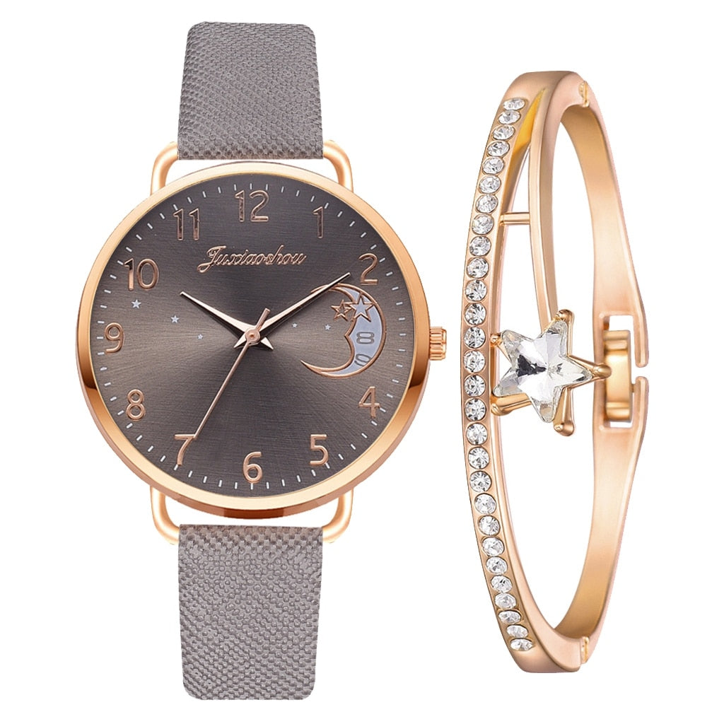 Elegante Damen Armbanduhr Set mit Armbändern