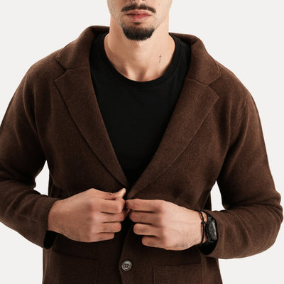 Hochwertiger Herren Merinowolle Strickjacke - Elegant & Warm